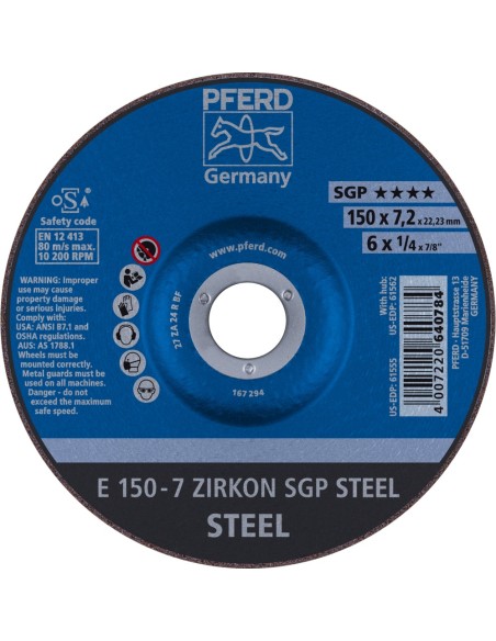 DISCOS DE DESBASTE SGP ZIRKON STEEL